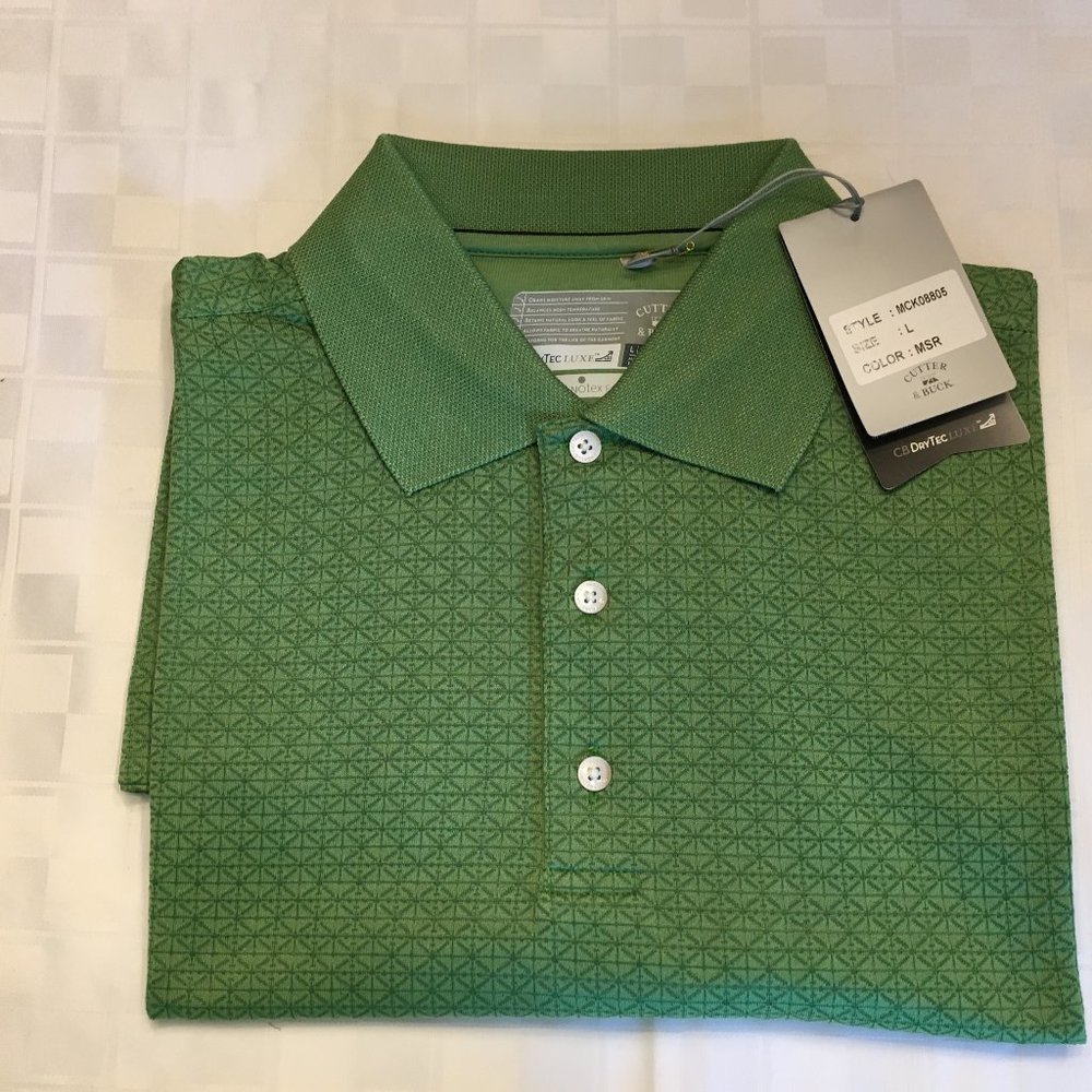 Cutter & Buck Short Sleeve Jacquard Mens Golf Polo